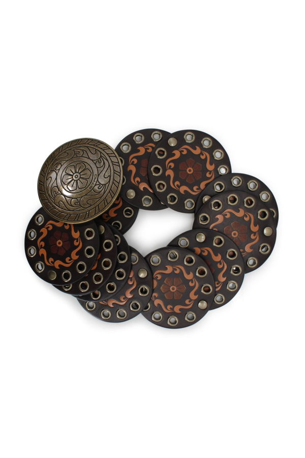 Etro Paisley Studded Belt - Dark Brown