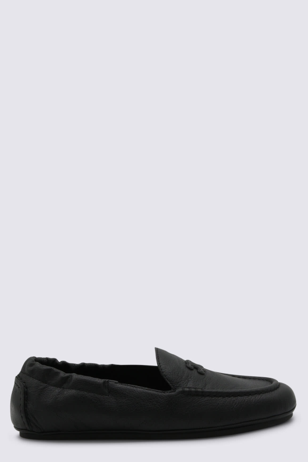 Celine Leather Loafers - Black