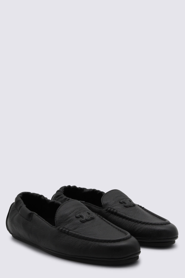 Celine Leather Loafers - Black