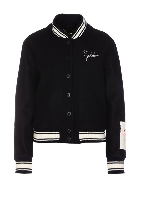 Golden Goose Embroidered Logo Bomber Jacket - Blue