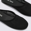 MIU MIU Black Leather Flats - Thumbnail 4