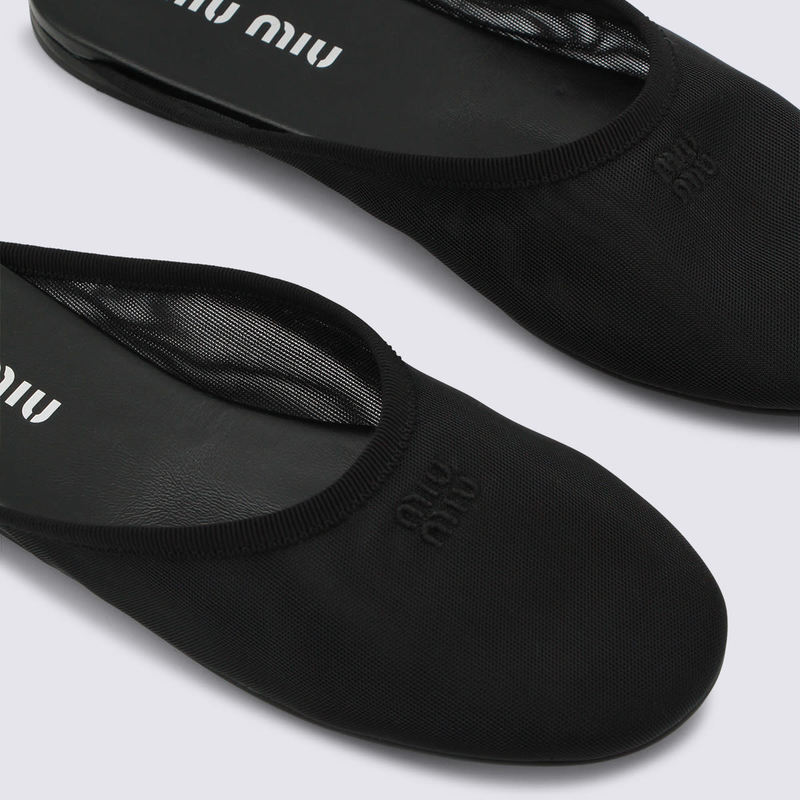 MIU MIU Black Leather Flats