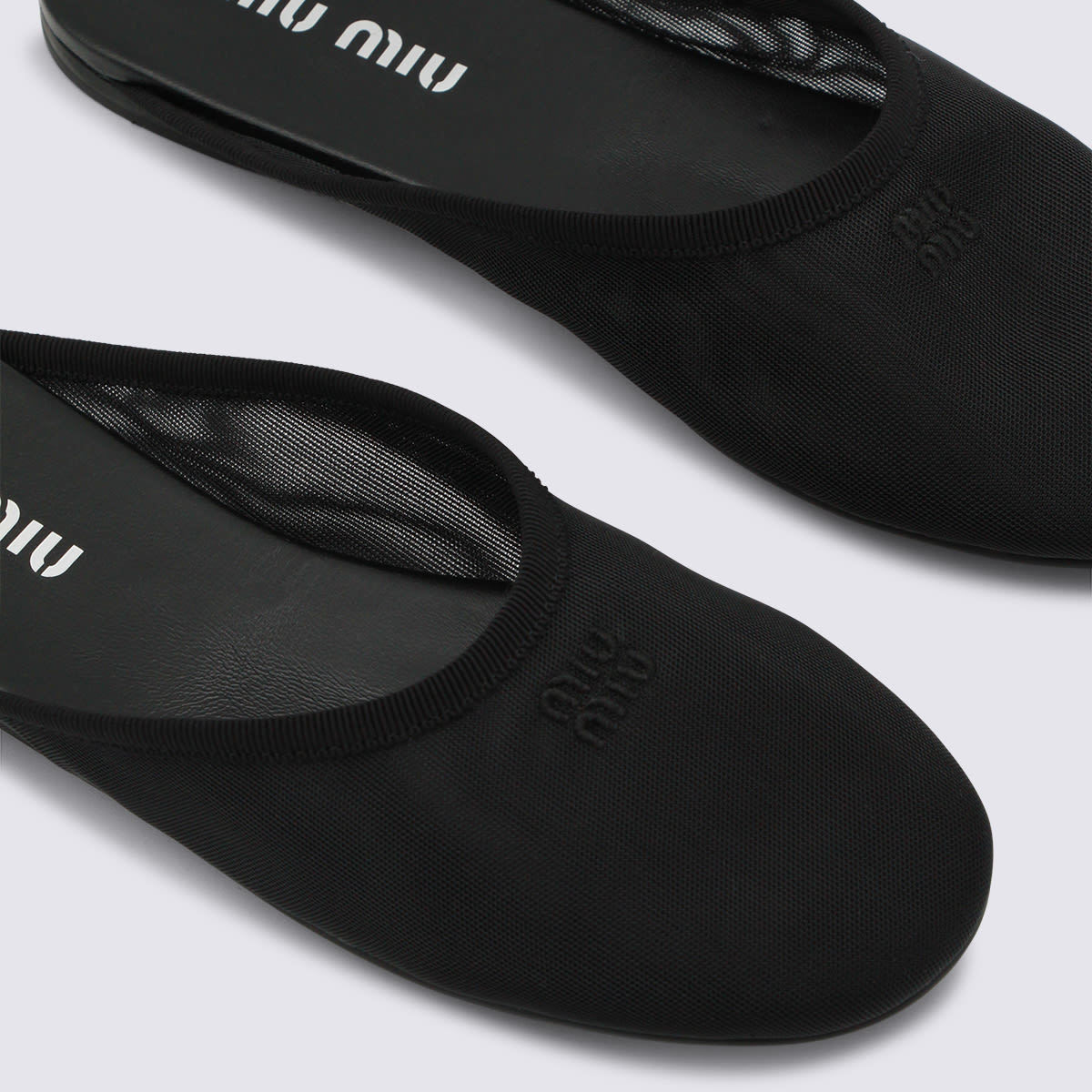 MIU MIU Black Leather Flats - Image 4 of 4