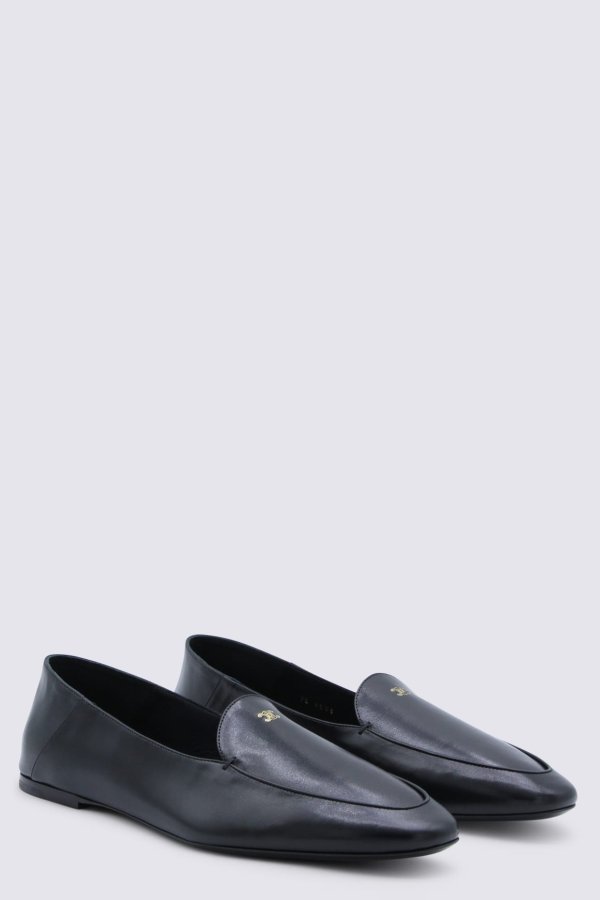 Celine Leather Slip On Loafers - Black