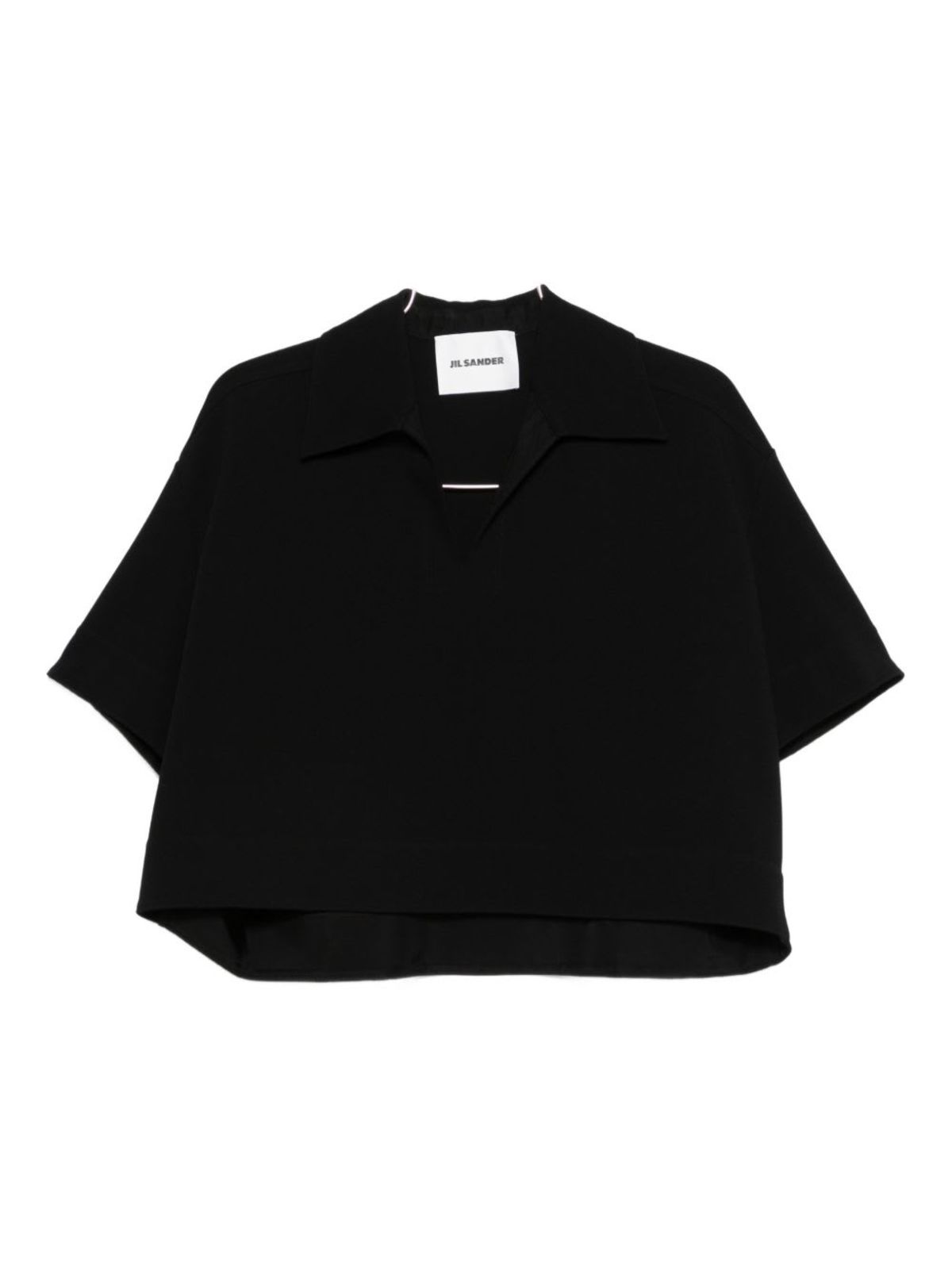 Jil Sander Cropped Polo Shirt - Black - Image 1 of 5