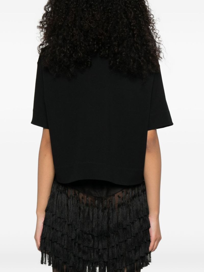 Jil Sander Cropped Polo Shirt - Black