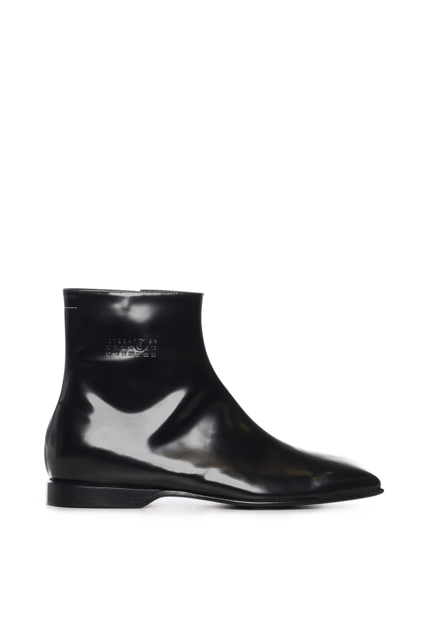 MM6 Maison Margiela Leather Ankle Boots - Black