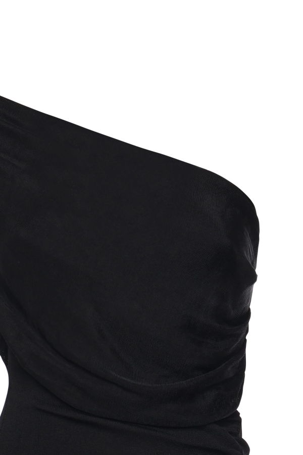 Self-Portrait Draped Knit Midi Dress - Black