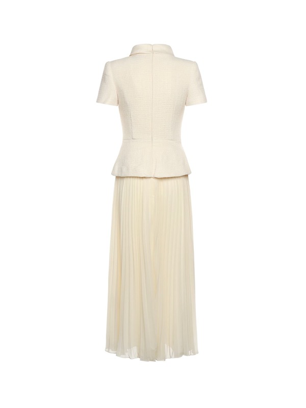 Self-Portrait Boucle Midi Dress - White