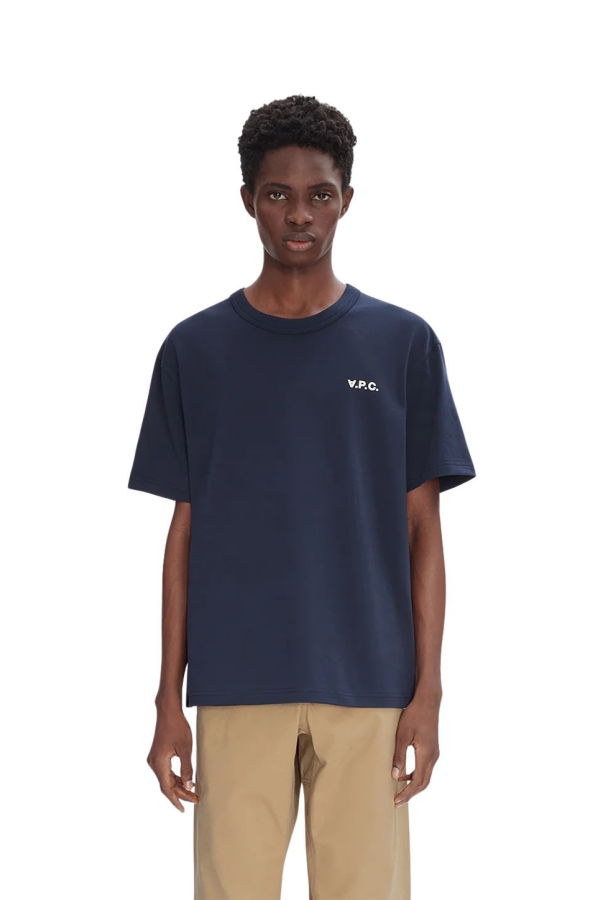 A.P.C. T-shirt Boxy Tee - Tiq Dark Navy Ecru