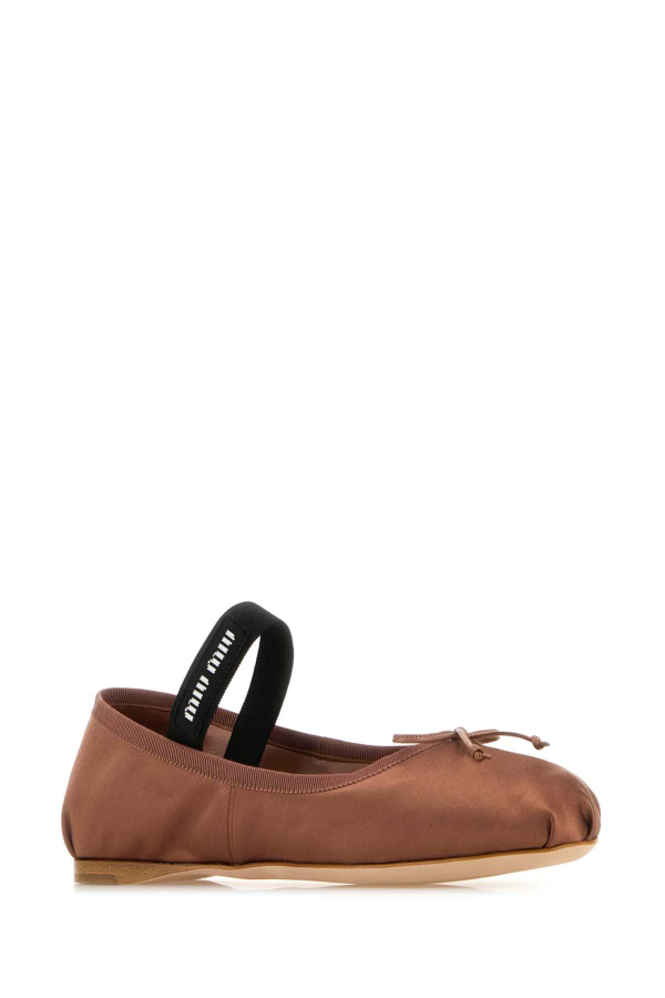 MIU MIU Satin Ballerinas - Cacao