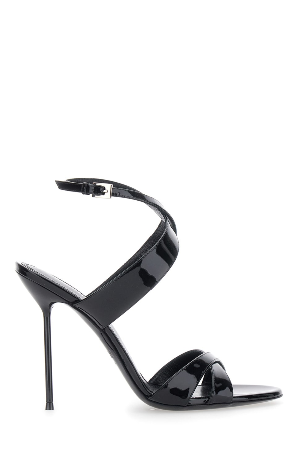 Paris Texas Lidia High Heel Sandals With Braided Ankle Strap and Stiletto Heel in Shiny Leather