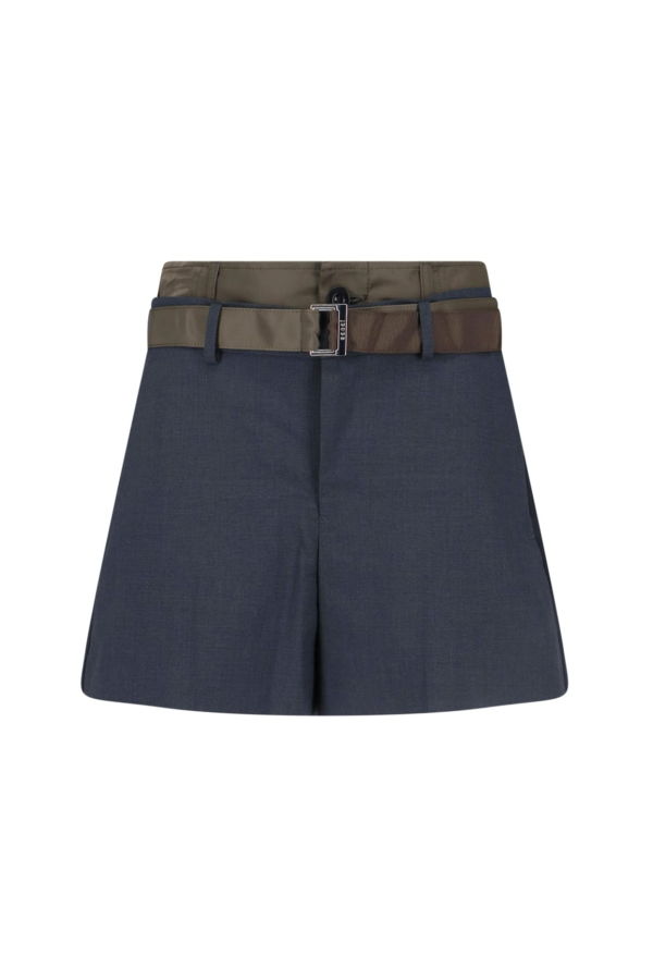 sacai Wool Blend Shorts - Gray