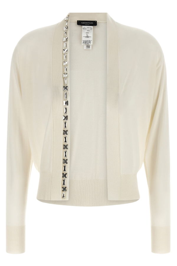 Fabiana Filippi Crystal Cardigan - White