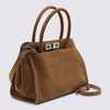 Fabiana Filippi Brown Suede Top Handle Bag - Brown - Thumbnail 2