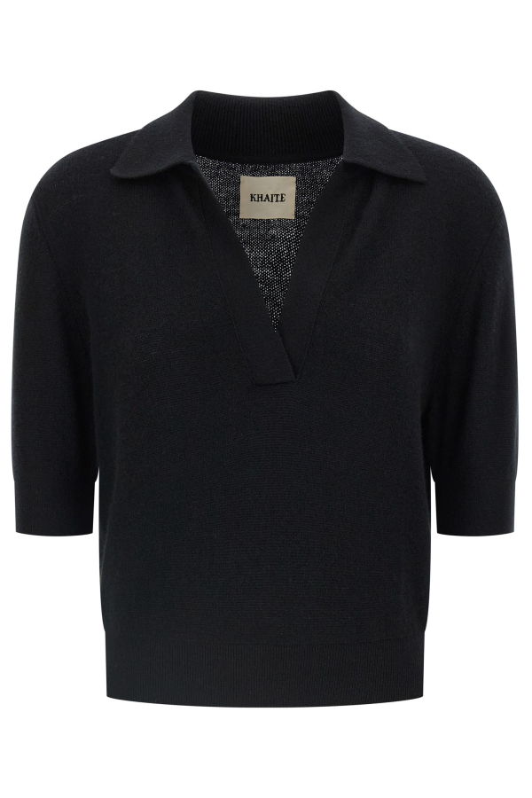 khaite Shrunken Jo Polo Shirt - Black