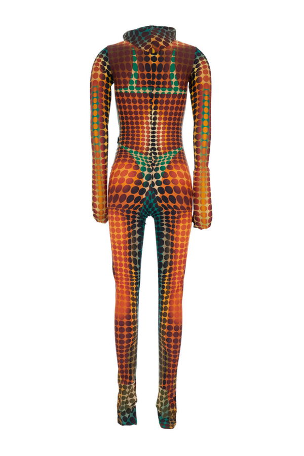 Jean Paul Gaultier One-Piece Jumpsuit With Hood and All-Over Print in Tech Fabric