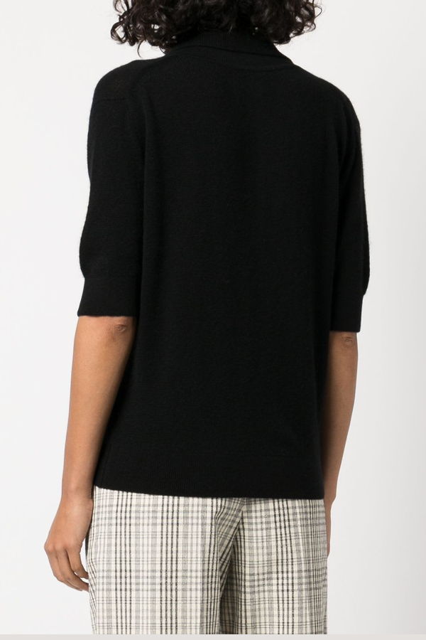 khaite Shrunken Cashmere Polo Shirt - Black