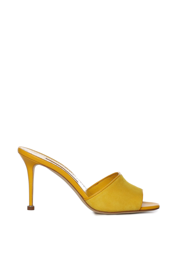 Manolo Blahnik Larache Suede Mules - Yellow