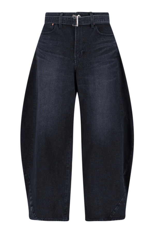 sacai Barrel Wide Jeans - Black