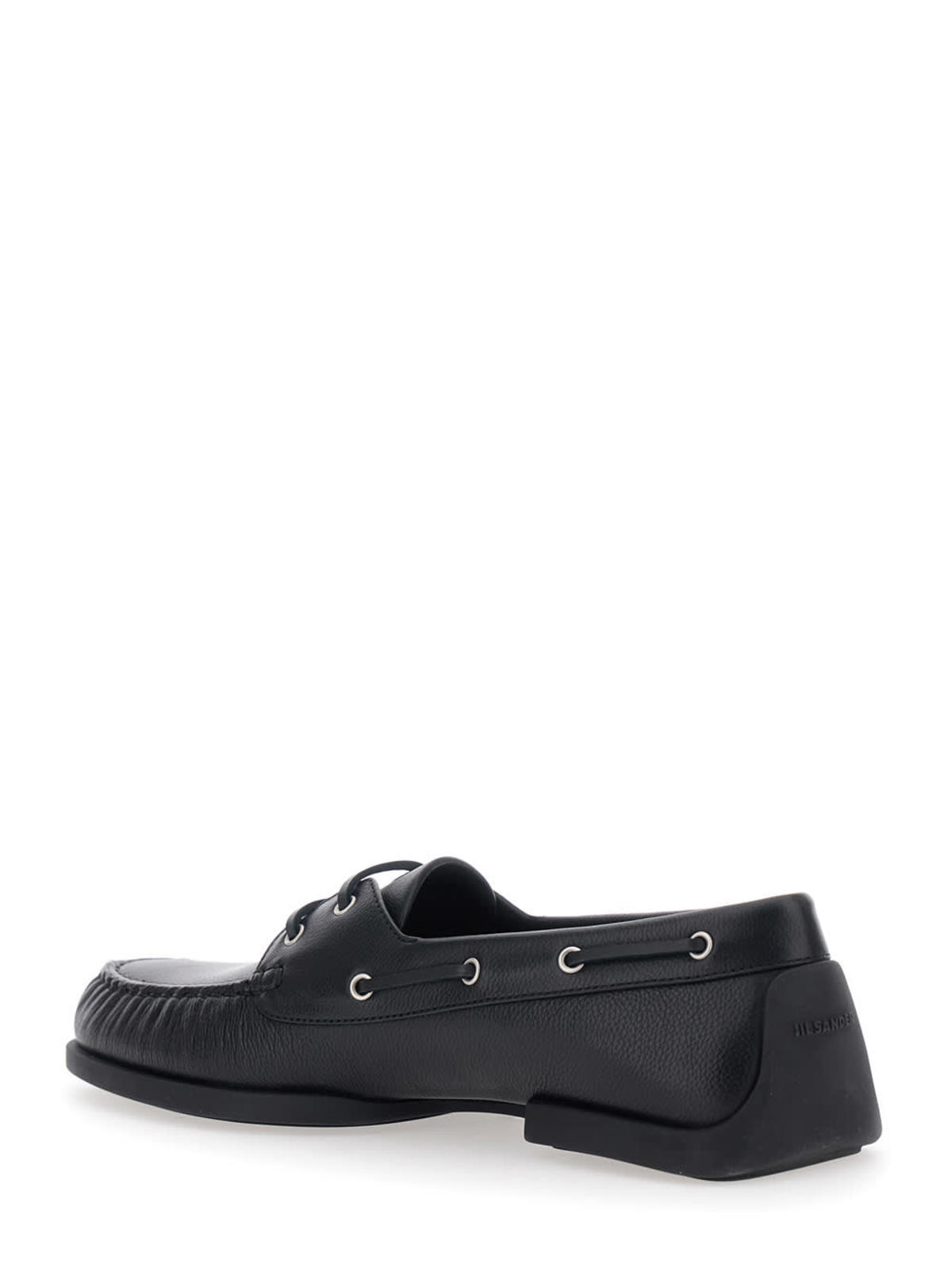 Jil Sander Ruffled Details Rounded Toe Loafers - Black - Image 3 of 4