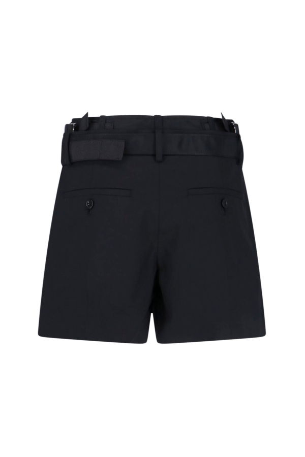 sacai Wool Blend Shorts - Black