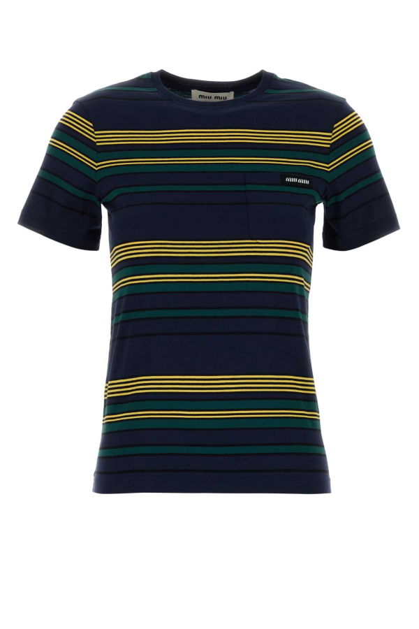 MIU MIU Embroidered Cotton T-Shirt - Blubottiglia
