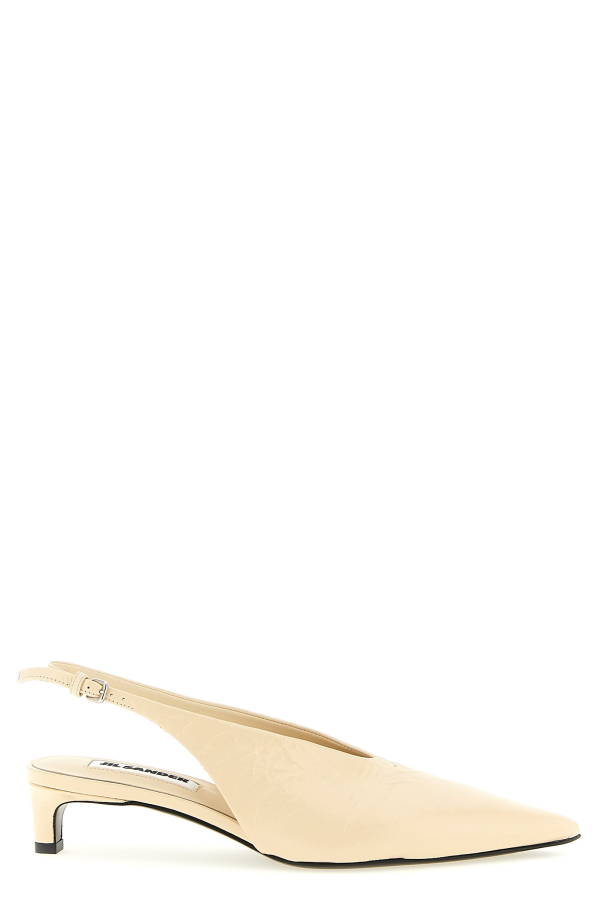 Jil Sander Leather Slingback - Beige