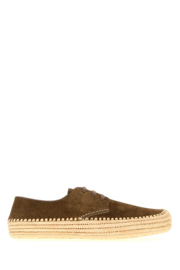 LOEWE Suede Rio Lace-Up Shoes - Taupe