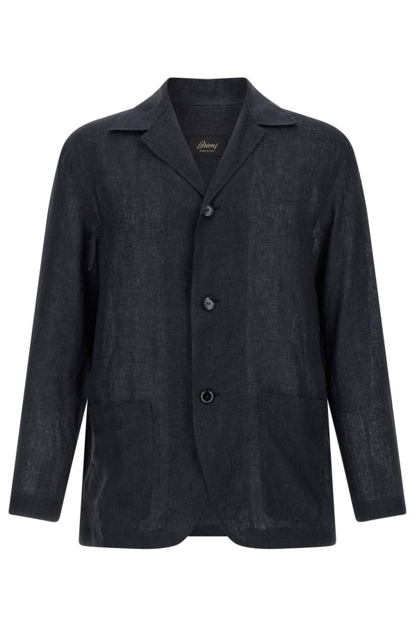 Brioni Blazer-Inspired Linen Shirt - Blue
