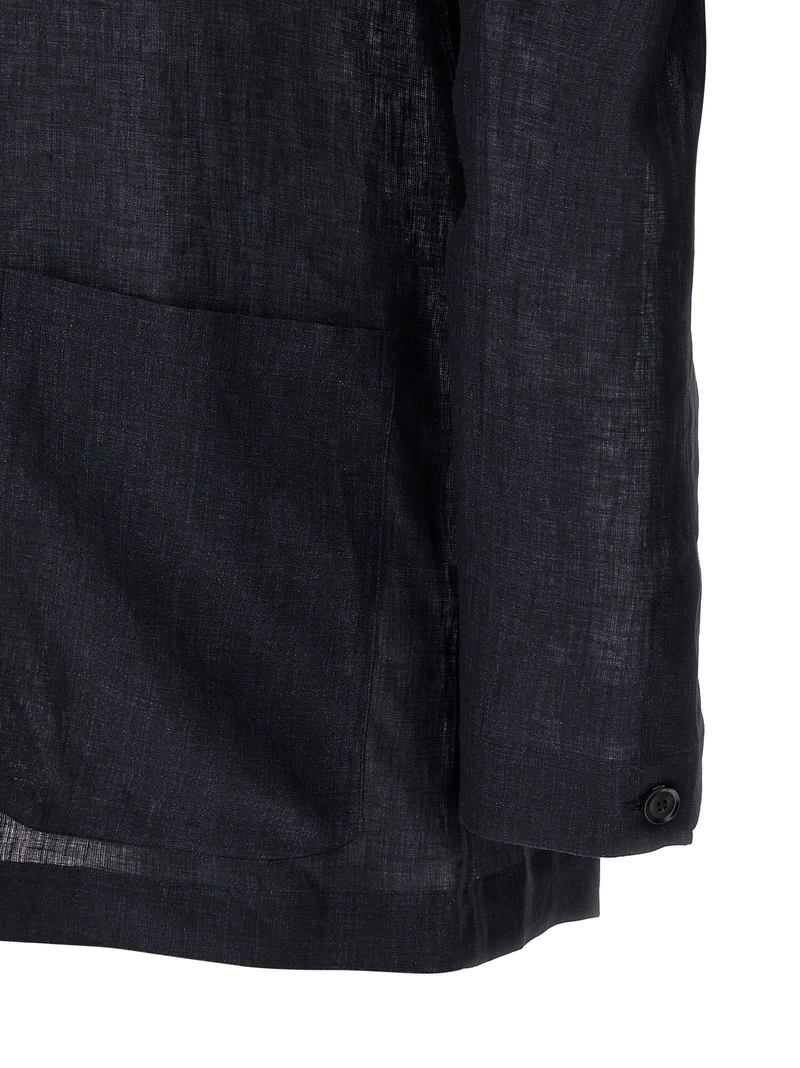 Brioni Blazer-Inspired Linen Shirt - Blue