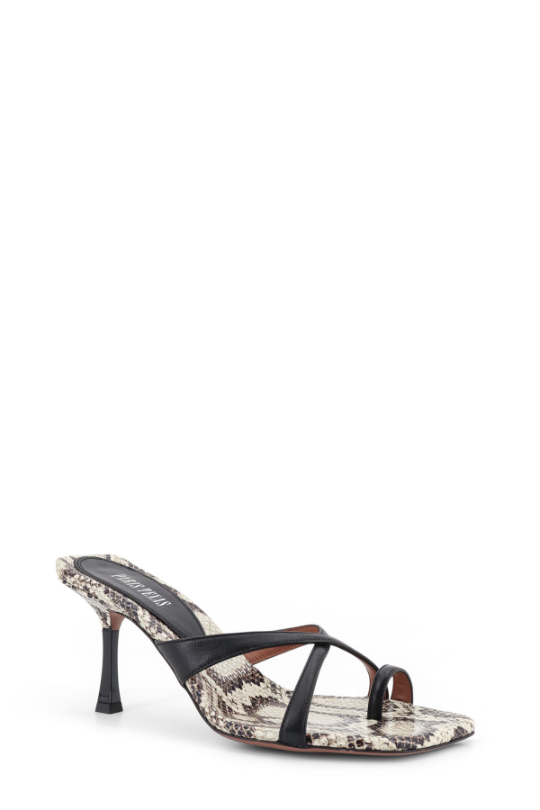 Paris Texas Lorena Leather Sandals - Python Black