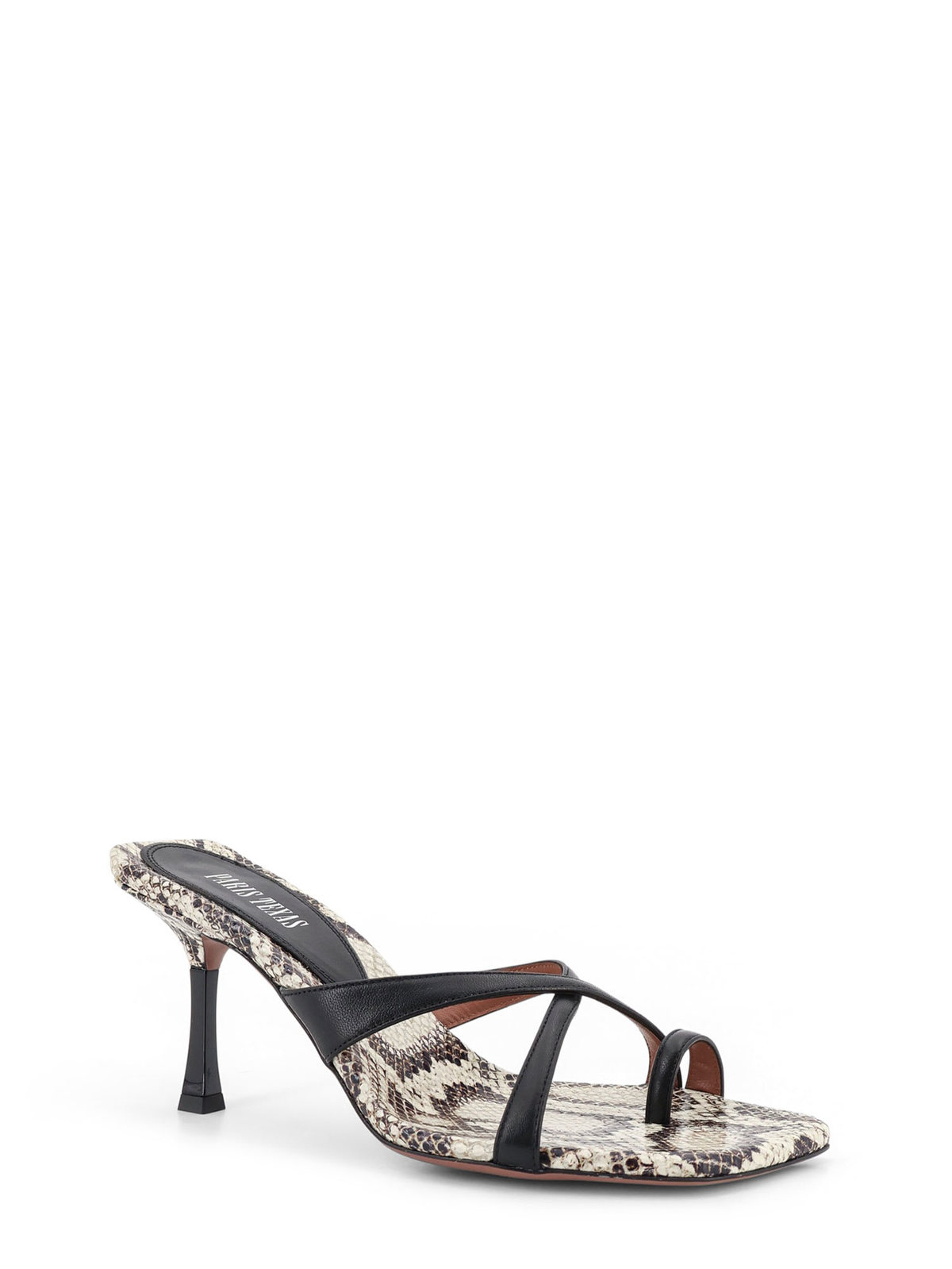 Paris Texas Lorena Leather Sandals - Python Black - Image 2 of 4