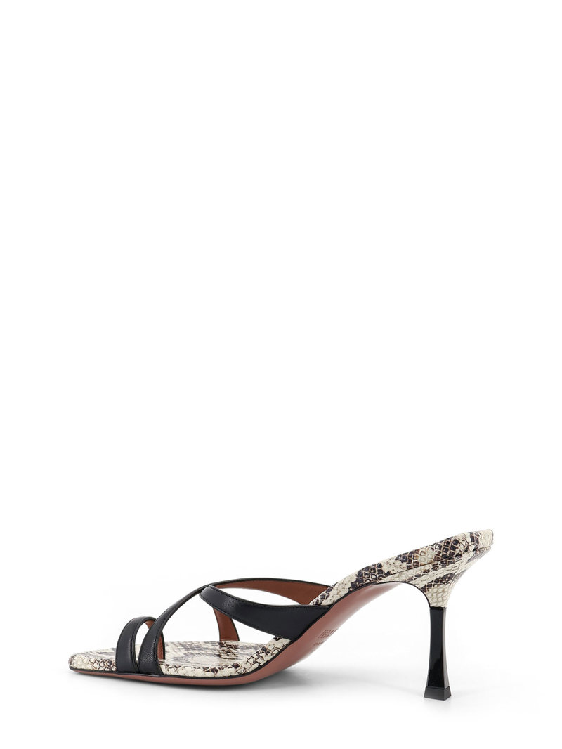 Paris Texas Lorena Leather Sandals - Python Black