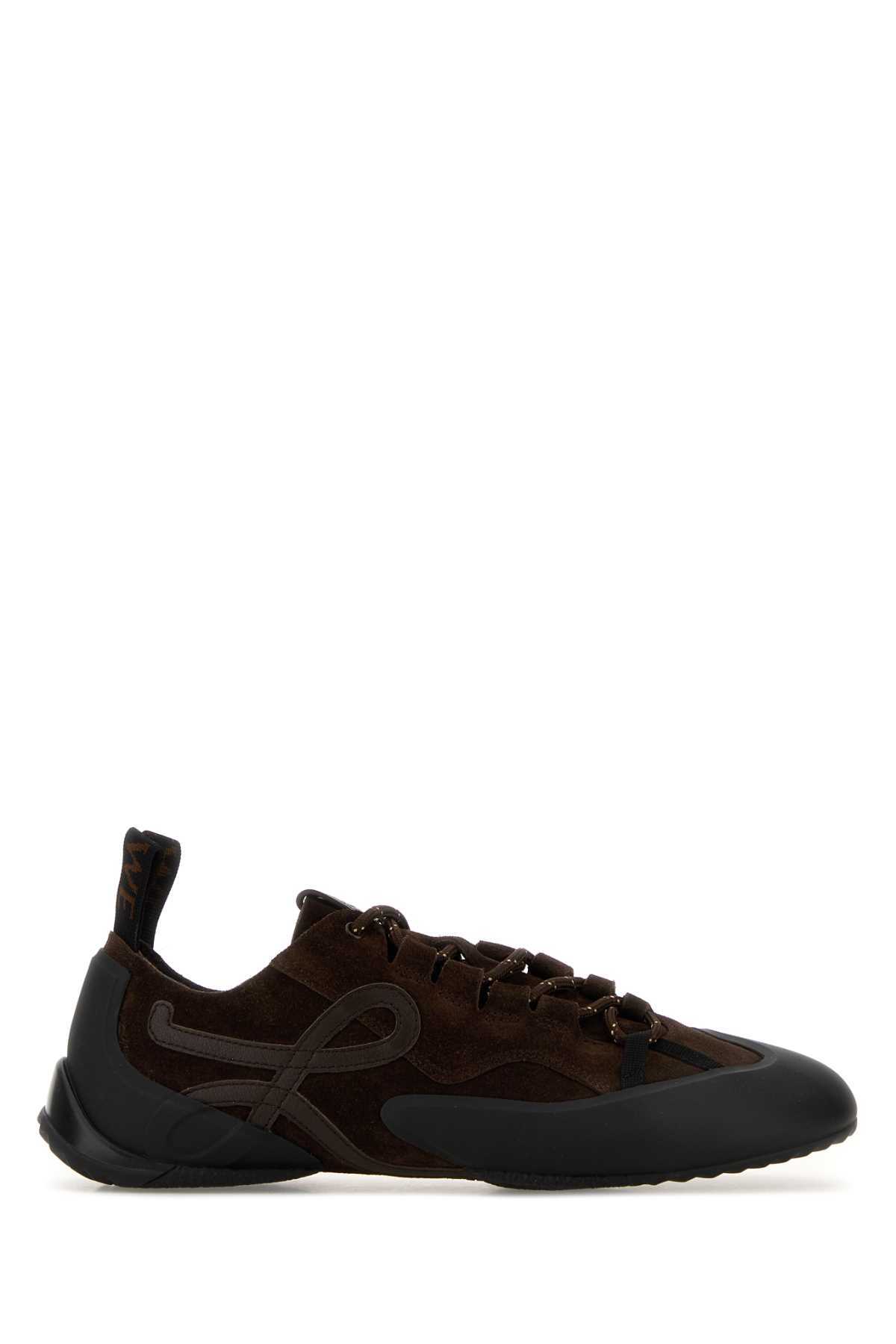 LOEWE Suede Grip Sneakers - Dark Brown - Image 1 of 2