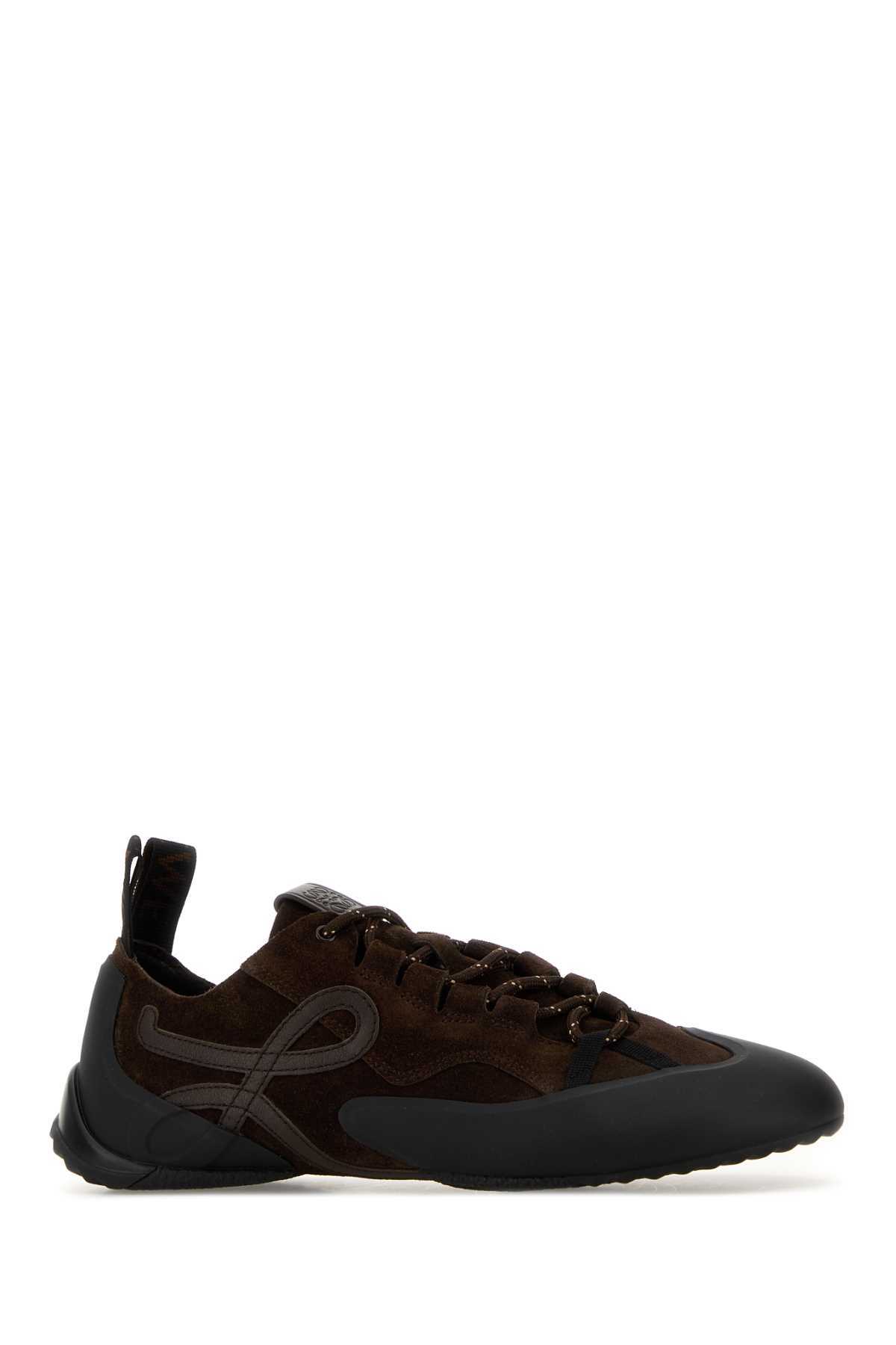 LOEWE Suede Grip Sneakers - Dark Brown - Image 2 of 2