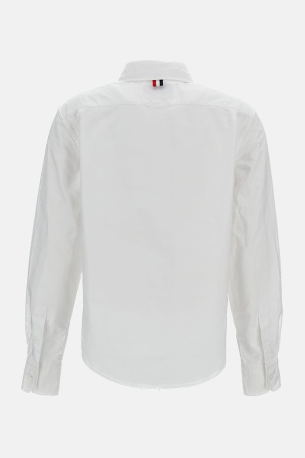 Thom Browne Hector Trophy Embroidered Shirt in Pencil Stitch - White