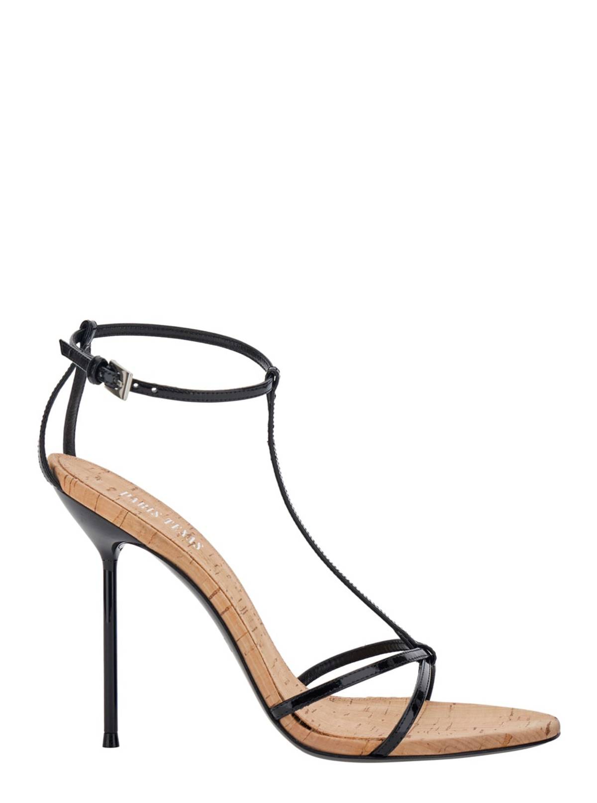 Paris Texas Lidia Sandals With T-Strap In Leather - Black - Image 1 of 4