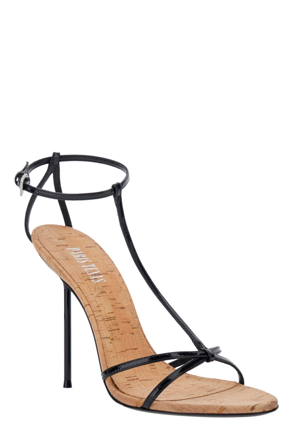 Paris Texas Lidia Sandals With T-Strap In Leather - Black