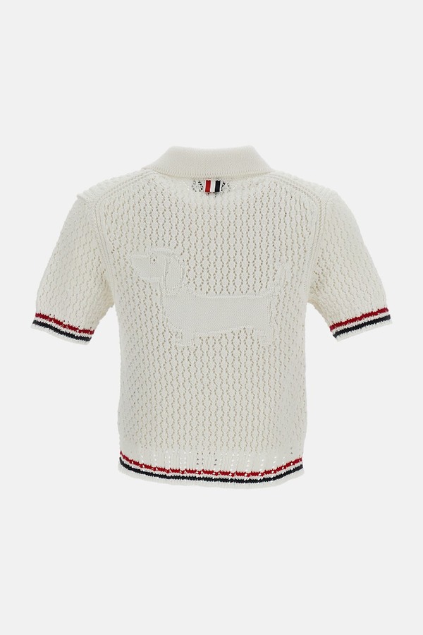 Thom Browne Short-Sleeve Cardigan - White