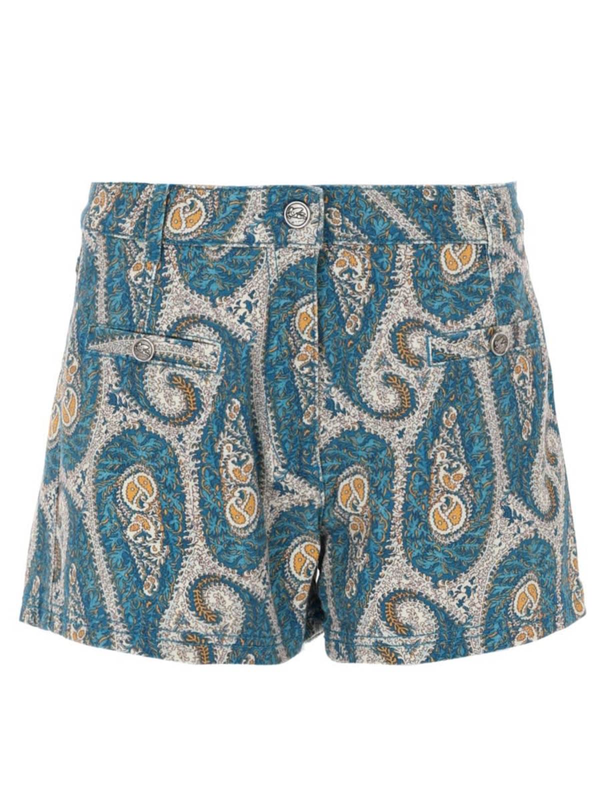 Etro Shorts Con Stampa Paisley - Blue - Image 1 of 3