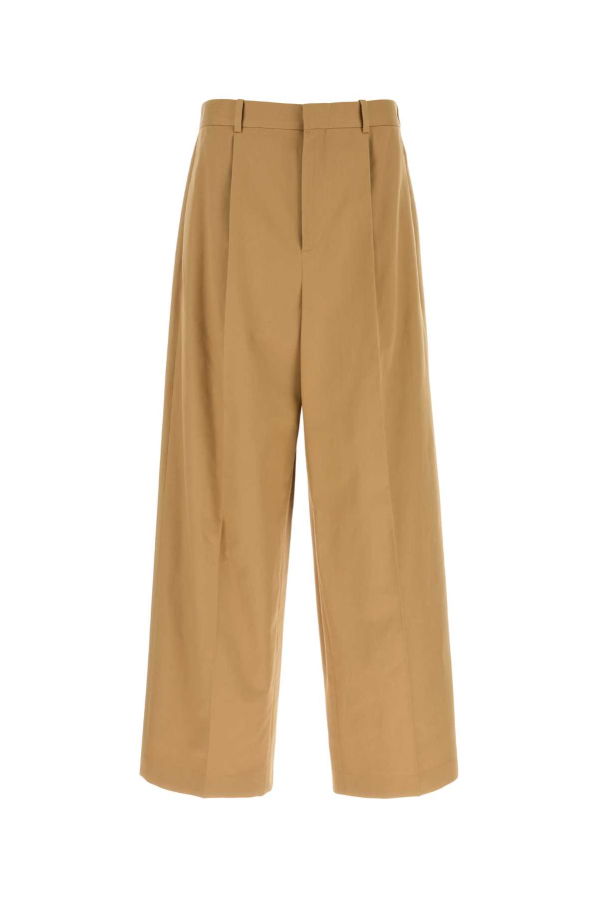LOEWE Camel Cotton Wide-Leg Pant - Almond
