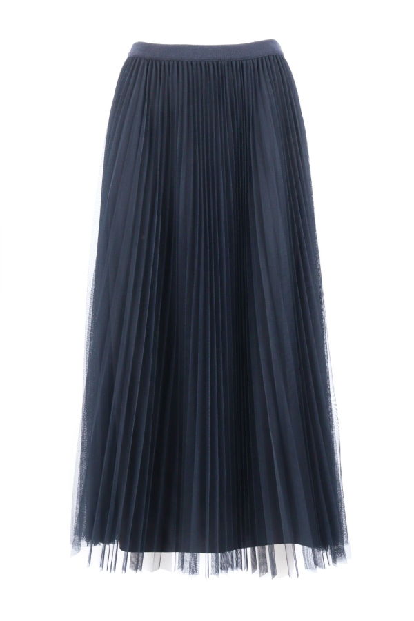 Fabiana Filippi Pleated Tulle Wide Skirt - Blue
