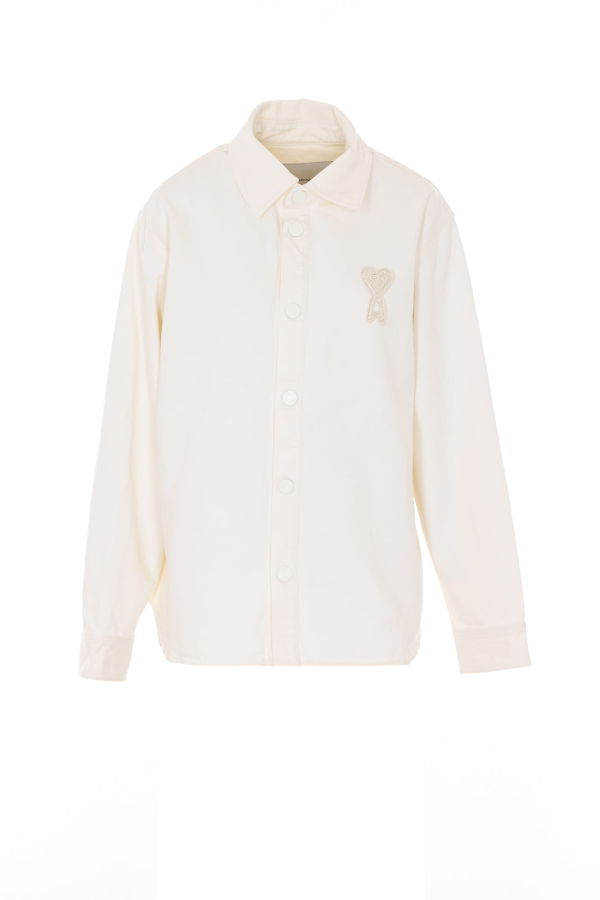 Ami Alexandre Mattiussi Ami De Coeur Denim Overshirt - White