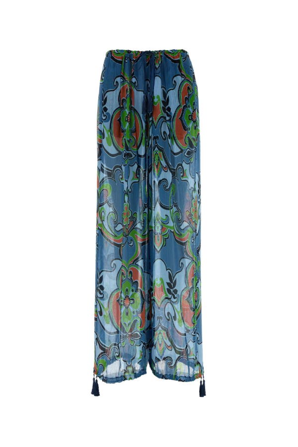 Etro Printed Viscose Blend Wide-Leg Pant - STAMPAFDOAZZURRO