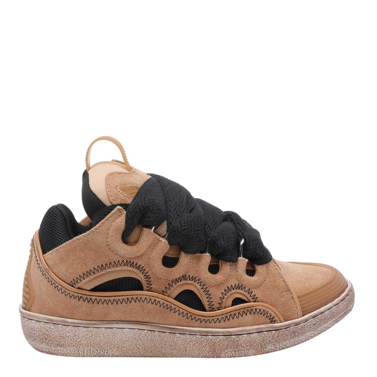 Lanvin Curb Sneakers - Beige - Image 1 of 4
