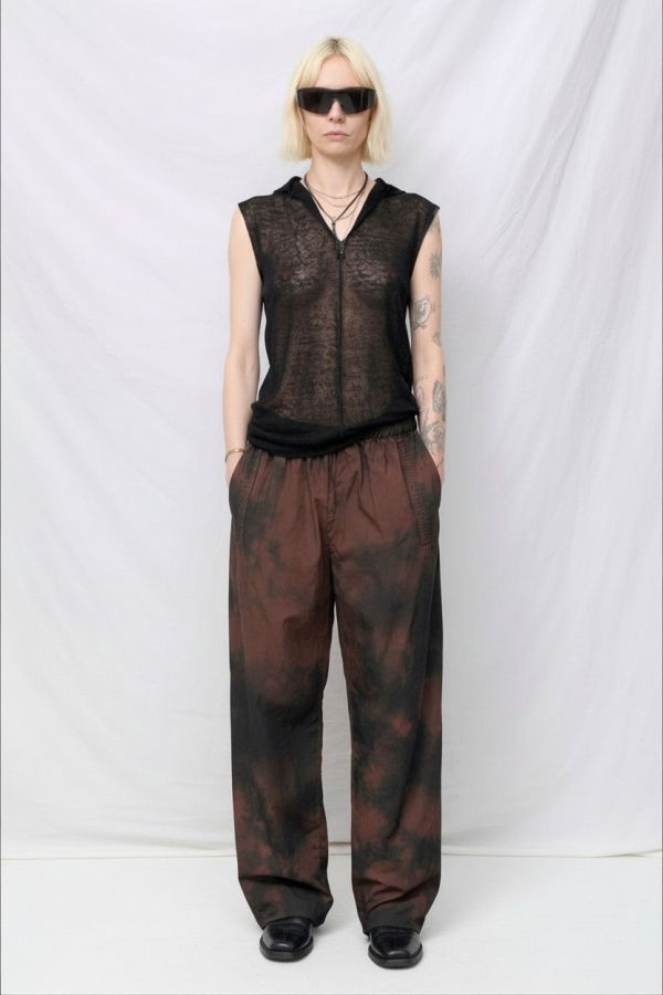 Gabriela Coll Garments No. 333 Black Linen Jersey Hooded Top