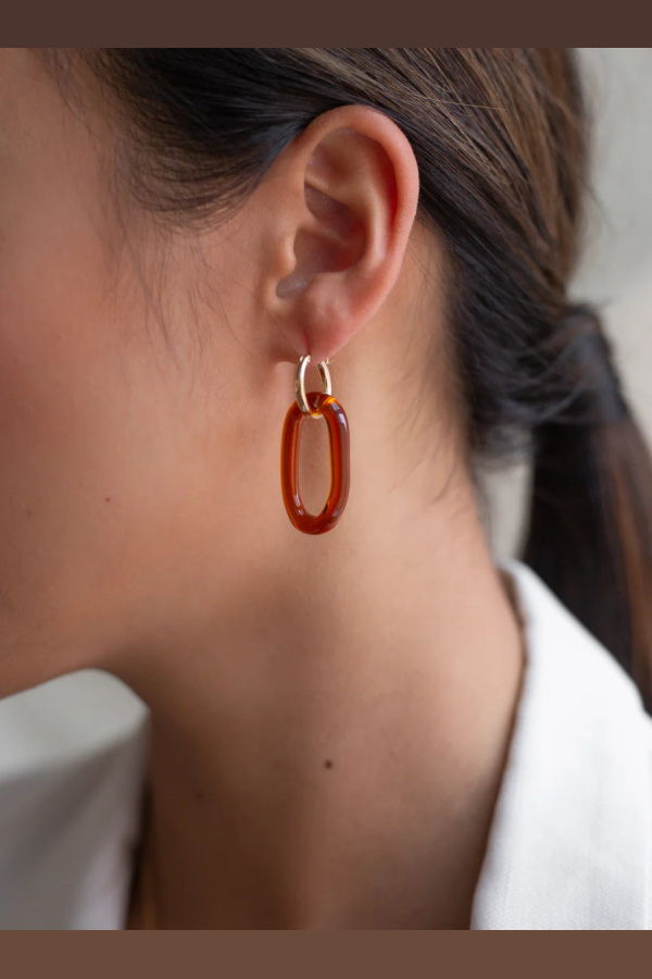 Fair Amber Hoops