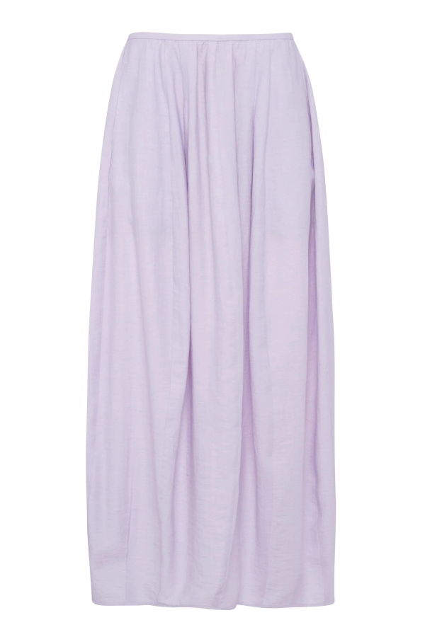 Tela Candito Linen-Viscose Maxi Skirt - Lilac