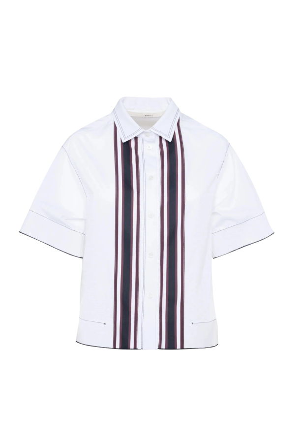 Tela Gimmy S/S Poplin Polo Shirt With Front Stripes